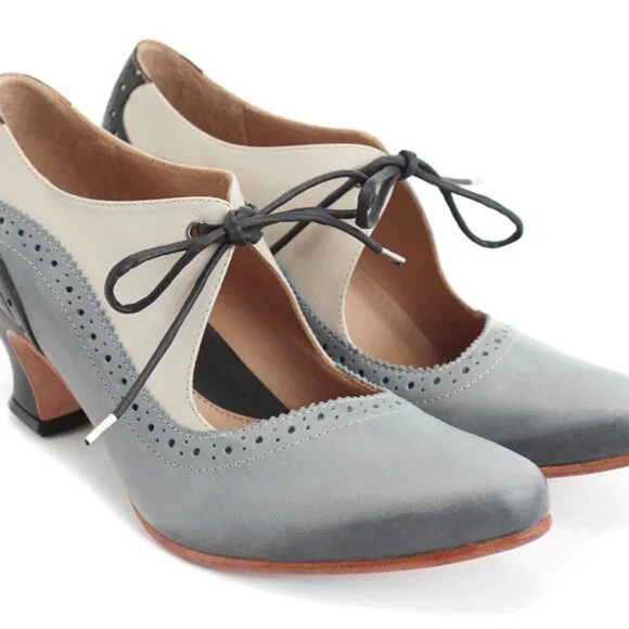 *NEVER WORN* Fluevog 2016 Wonder LYRA Mary Janes, Gray/Blue/Black, Size 9 (TTS). - Picture 13 of 16